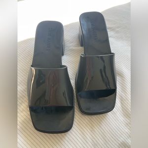 Women's Black Harlin Jelly Block-heel Sandals